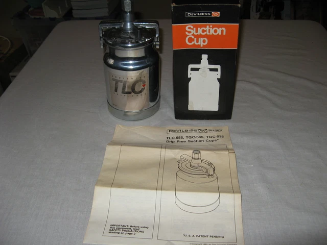 DevilBiss TLC-555 Drip Free Teflon Lined LA-1708 Paint Suction Cup NEW OPEN BOX