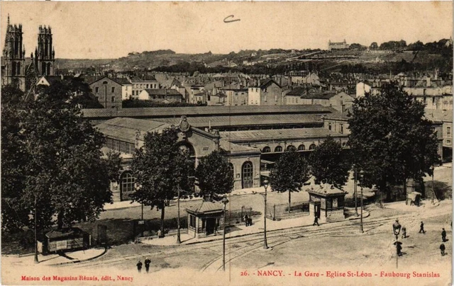 CPA AK NANCY La Gare Église St-Leon Faubourg Stanislas (680602)