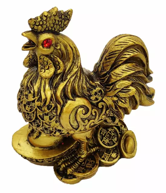 Feng-Shui Coq Statue Bonne Chance, Harmony & Protection Idol