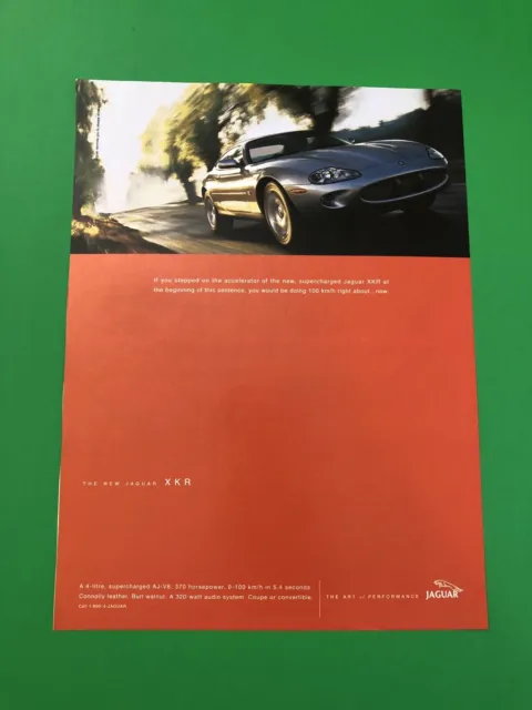 2000 2001 Jaguar Xkr Original Vintage Print Ad Advertisement Printed