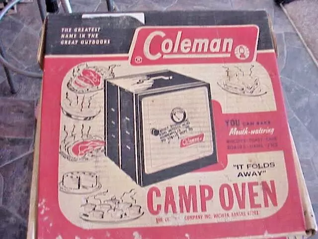 Vtg Unused Coleman Fold Away Camp Oven in Original Box