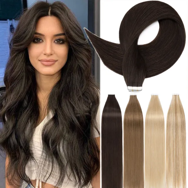 Adhesive de Cheveux Naturel Extension Tape In Hair Extensions Humains Extensions