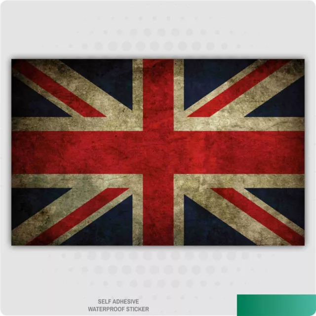 Cool Grunge Union Jack Sticker - Self Adhesive Vinyl for Car, Van, Lorry, Laptop