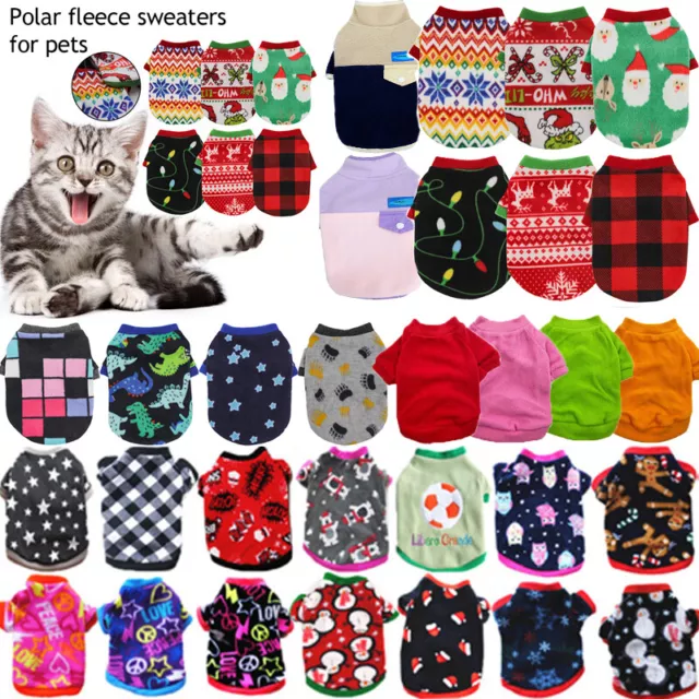 Pet Dog Cat Warm Fleece Vest Clothes Coat Puppy T Shirt Sweater Winter Apparel~☆