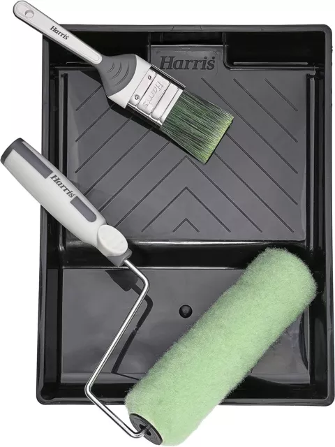 Harris 9" Shed & Fence Roller Set Complete Decking Woodwork Paint Brush Tray Kit