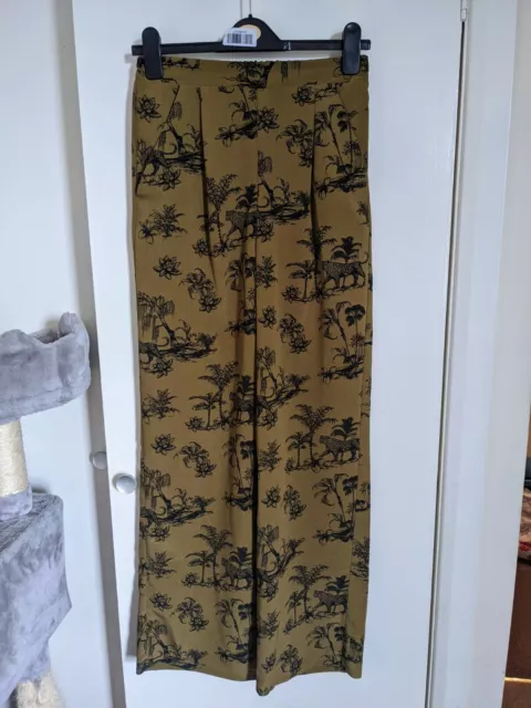 Primark Wide Leg Safari Africa Animal Print Palazzo Trousers Pants