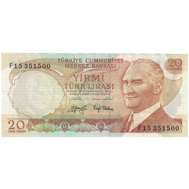 [#194260] Banknote, Turkey, 20 Lira, L.1970, 1970-01-14, KM:187a, EF