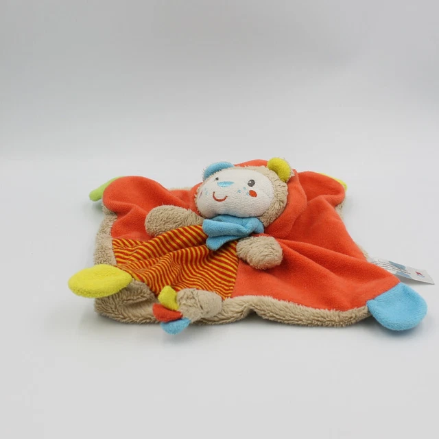 Doudou plat lion orange beige jaune bleu SIMBA TOYS NICOTOY - 27673