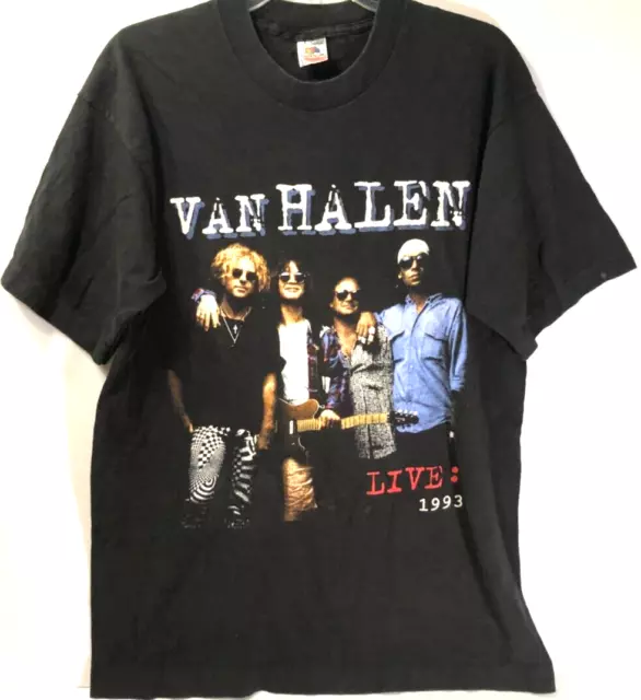 VAN HALEN VINTAGE 1993 Live World Tour Concert Double-Sided Black T ...