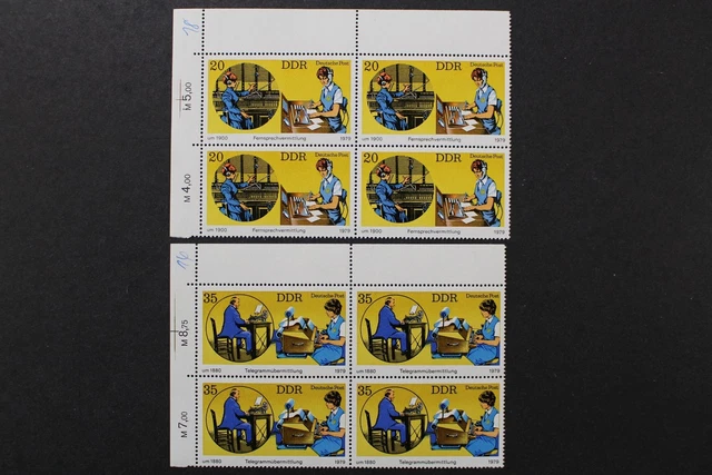 DDR, MiNr. 2400-2401, Viererblöcke, Ecken links oben, postfrisch / MNH - 661081
