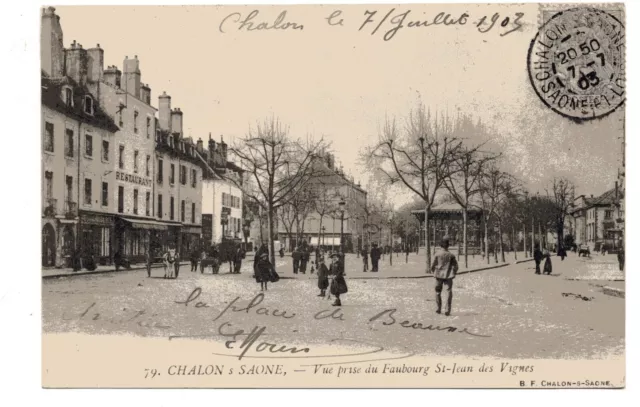 CHALON SUR SAONE - Saône & Loire - CPA 71 - Place de Beaune Faubourg St Jean