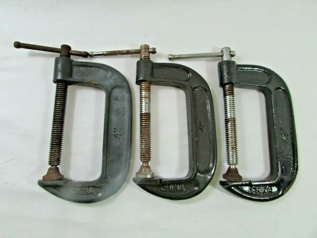Lot of (3) - "C" Clamps - Adjustable 4"