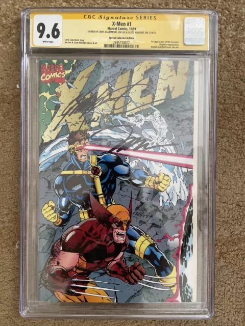 X-Men #1 CGC 9.6 3x Signed Chris Claremont Jim Lee Scott Williams Marvel 1991