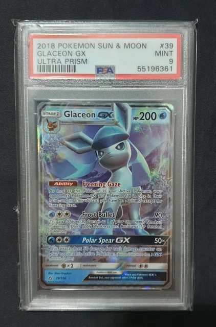  Pokemon Glaceon GX 39/156 Full art Sun & Moon Ultra Prism PSA 9 Mint no graad  