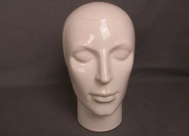 Vintage White Ceramic Display Female  Mannequin Head Vanity Display Model