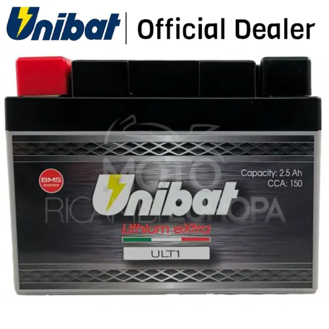 Batteria Unibat Ult1 Lithium Litio 12V 2,5 Ah Puch Cobra Gt, Gtl 50