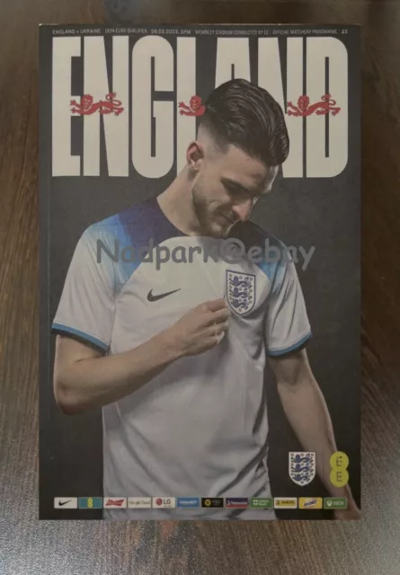 England v Ukaraine 2024 UEFA Euro Qualifier Programme 26/03/23 26th March 2023