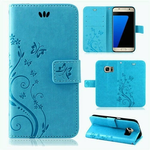 Étui Portable pour Samsung Coque Téléphone Fleurs Rabattable Portefeuille Housse 3