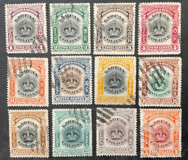 Labuan 1902 full set of 12 stamps vfu