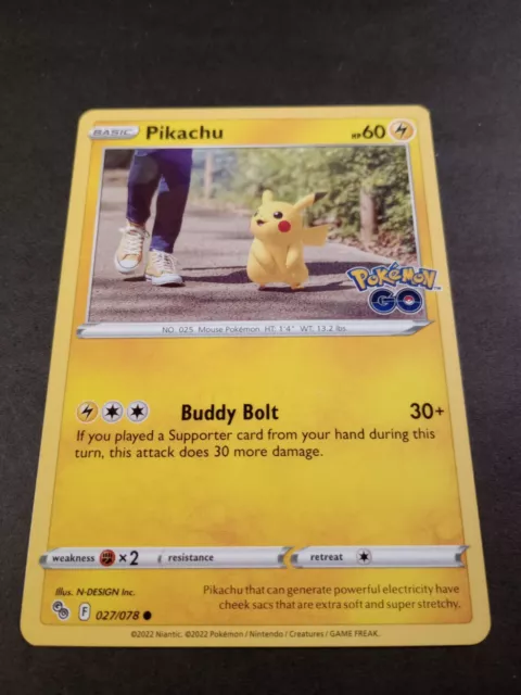 Pokemon Go Pikachu Common Card 027/078 NM