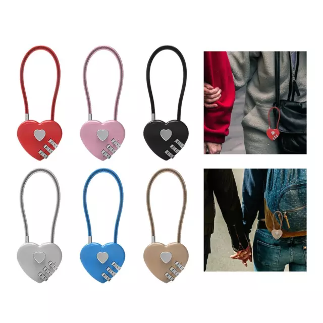 Mini cadenas à code à combinaison en forme de cœur Love