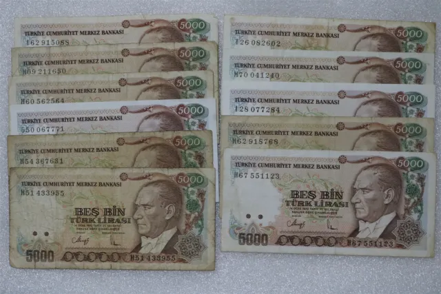 Turkey - 11 Banknotes B27 #80