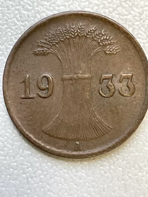 1 Reichspfennig 1933 - A - Deutsches Reich Weimarer Republik sehr schön