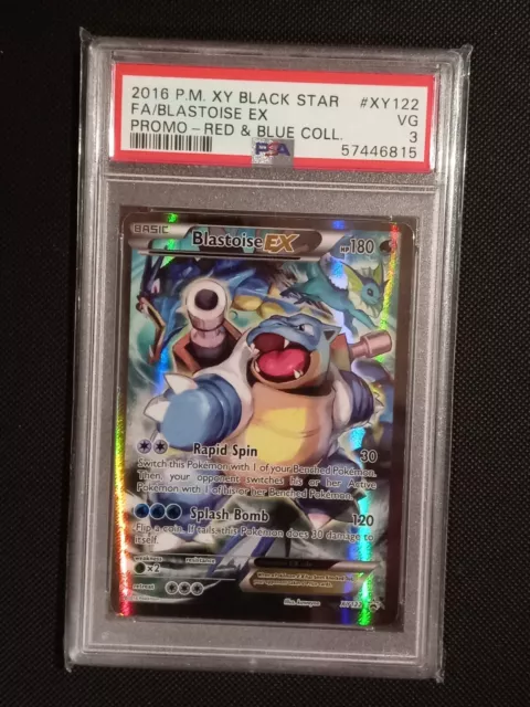 Pokemon Blastoise EX Red & Blue Collection Full Art Promo XY122 PSA 3