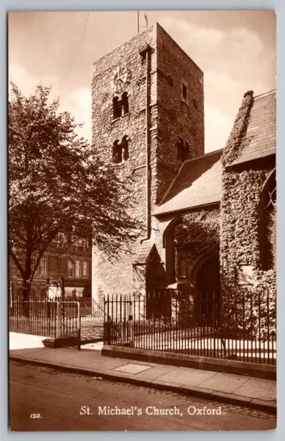 Postcard St Michaels Church Oxford 150 England Penrose Palmer Real Photo RPPC