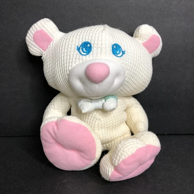 1994 Fisher Price Cozies Bear Waffle Thermal Weave Cream Plush Doll Stuffed 1226