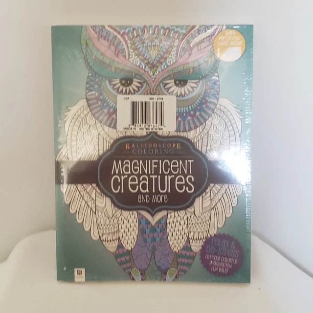 Nuevo paquete de 2 libros para colorear caleidoscopio magnífica criatura terapia antiestrés