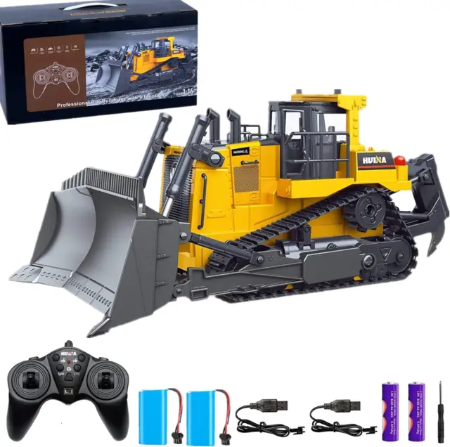 Remote Control Bulldozer RC 1/16 Full Functional Construction Vehicle, 2.4Ghz 9