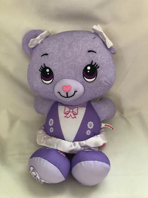 Fisher Price Doodle Bear Purple Plush Washable Stuffed Animal Doll Draw 15 Inch