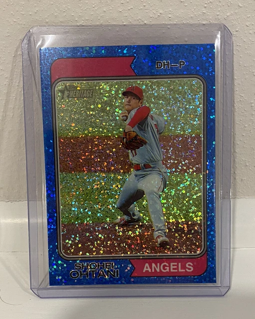 SHOHEI OHTANI SP 2023 Topps Heritage Chrome Blue Sparkle Refractor