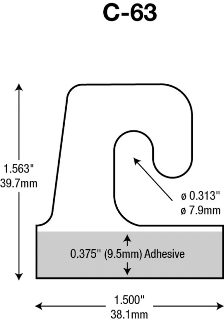 Hook Hang Tab with Adhesive 200/Pack. (1.563" X 1.500") Hang Tabs