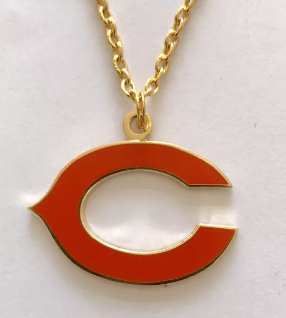 Chicago Bears Logo Charm Necklace - gold tone chain - NFL licensed Jewelry