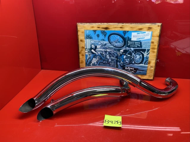 West Coast Choppers Jesse James WCC CFL Hell Bent Exhaust Pipes Badge Crack USED