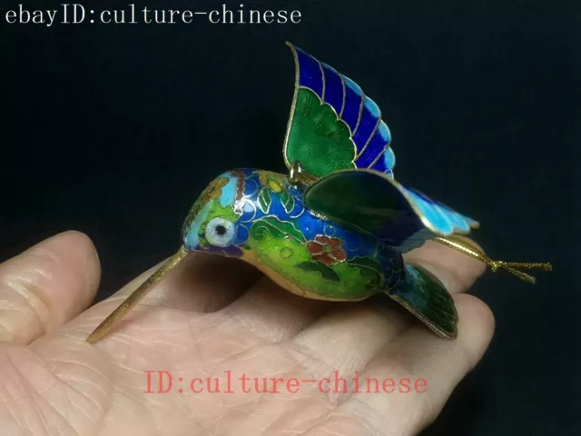 Chinese Asian cloisonne handmade hummingbird bird figurine statue pendant Gift