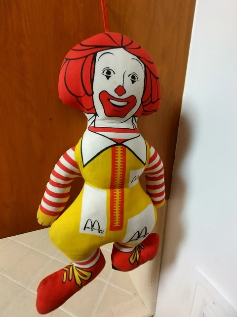 1970s McDonald's Hamburglar Ronald McDonald Rag Doll Cloth Plush 13"