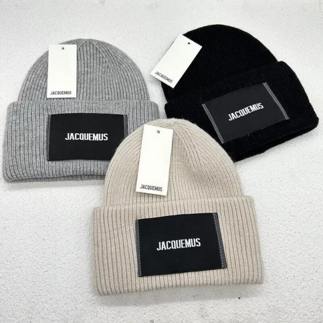 New Hot Unisex Jacquemus Knitted Hat Festival Gifts Woolen Cap Mens with Tags