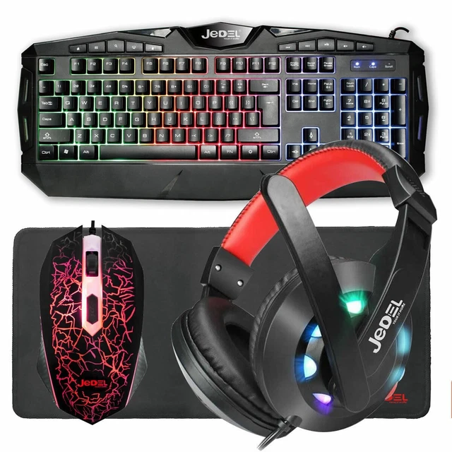 BLACKWEB ASDA 4 IN 1 Starter Gaming Keyboard Mouse Mat and