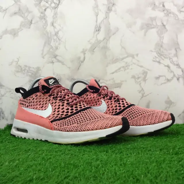 Nike Air Max Trainers 5 Womens Pink Thea Ultra Flyknit Running Gym Sneakers