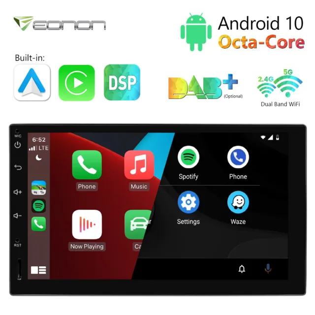 8-Core 7" Double Din Car Stereo with Apple Carplay & Android Auto Play Radio DSP