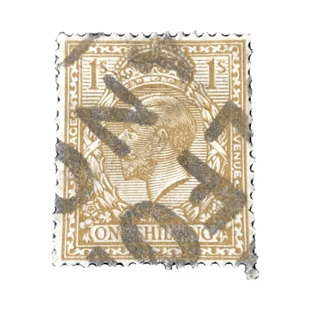 GREAT BRITAIN, SCOTT # 166, 5p. VALUE YELLOW BROWN KGV 1912-13 ISSUE USED