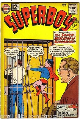 SUPERBOY #97 (DC) Superbaby & Krypto. Scarce vintage classic NICE VF- (7.5) 1962