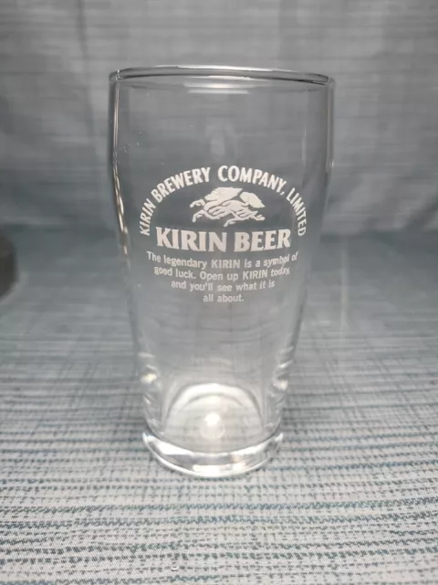 Kirin Brewery Beer Glass Clear White Graphic 6 Ounce Mini Short