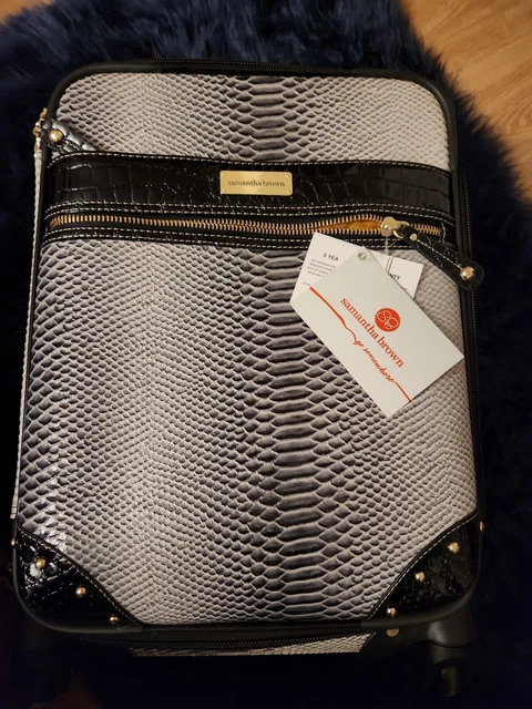 Samantha Brown NWT Luggage Croco Embossed 4 Piece Set, Black Ombre, 21" carry on 5