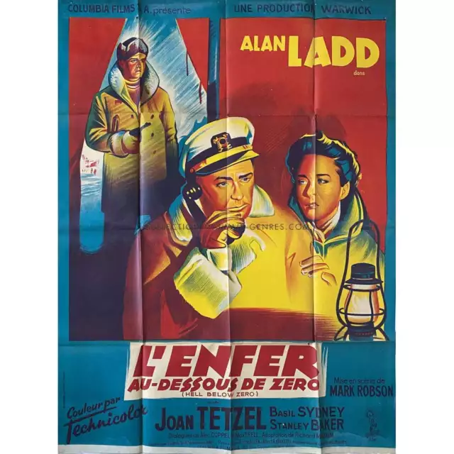 L'ENFER AU DESSOUS DE ZERO Affiche de film  - 120x160 cm. - 1954 - Alan Ladd, Ma