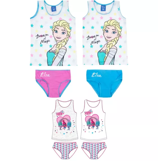 Biancheria Intima Set la Regina Dei Ghiacci Trolls Frozen Notte Canottiera Slip