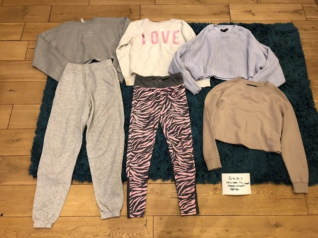 Girls age 10-11 years clothes bundle new look cropped jumper leggings joggers
